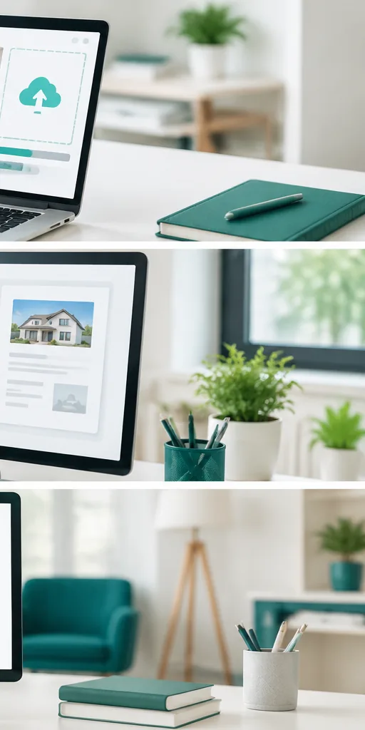 Property webpage displayed on a modern monitor