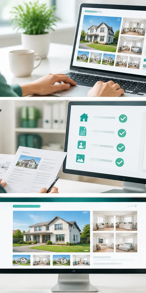 Reviewing a property listing checklist on screen