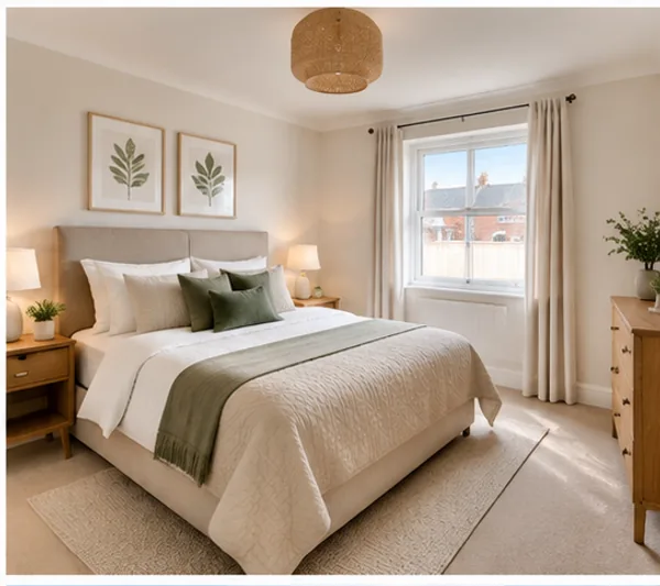 Double bedroom with soft daylight